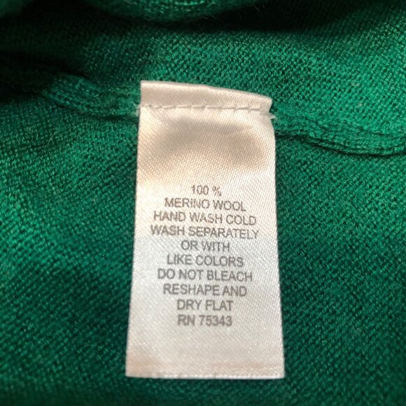 Fenn Wright Manson 100% Extrafine Merino Wool Cowl Neck Green Sweater Size M - Picture 9 of 9